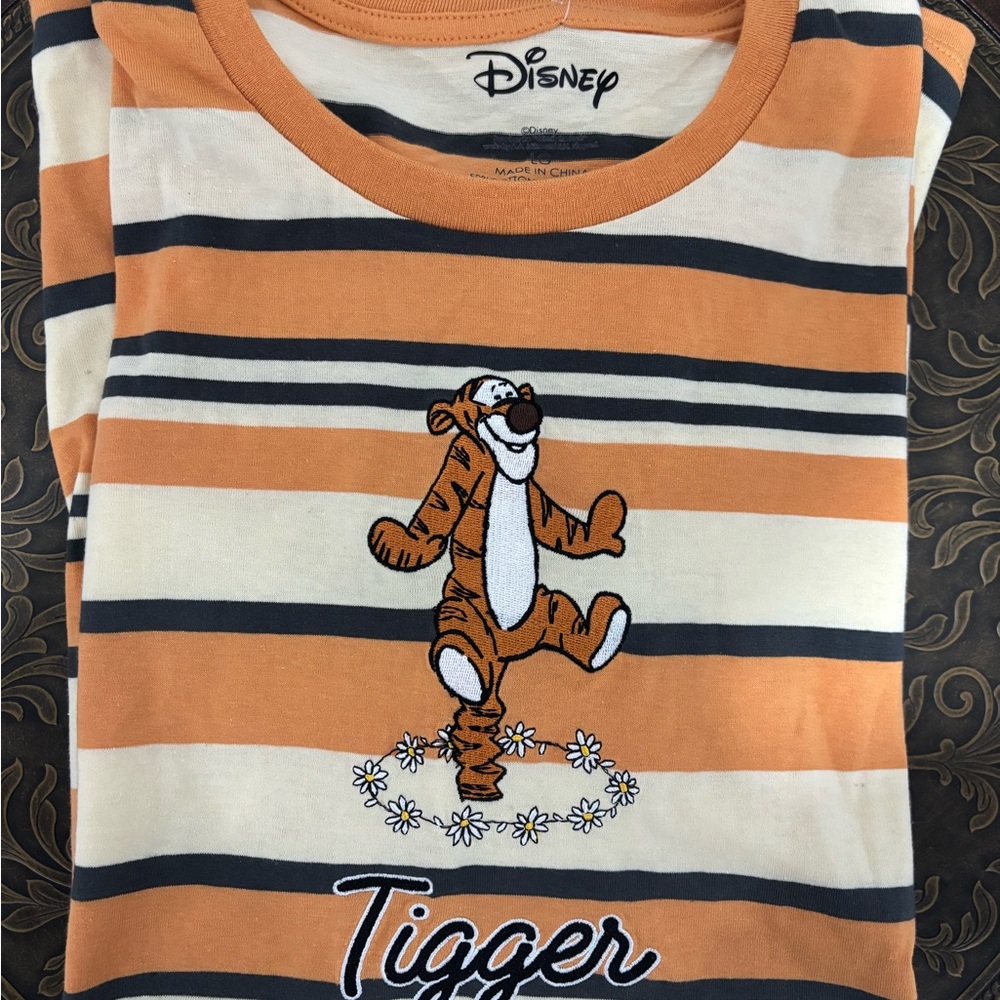 Disney Tigger Orange and White Striped Tee